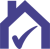 a purple icon of a house