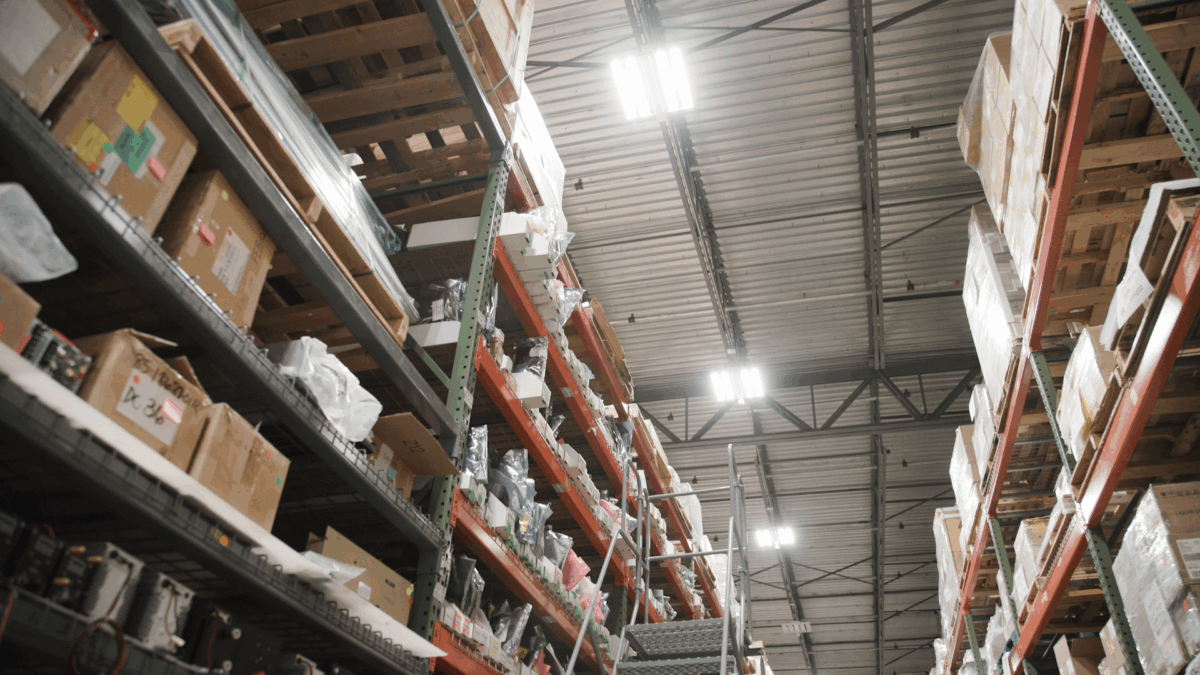Luminaire level lighting controls in warehouse